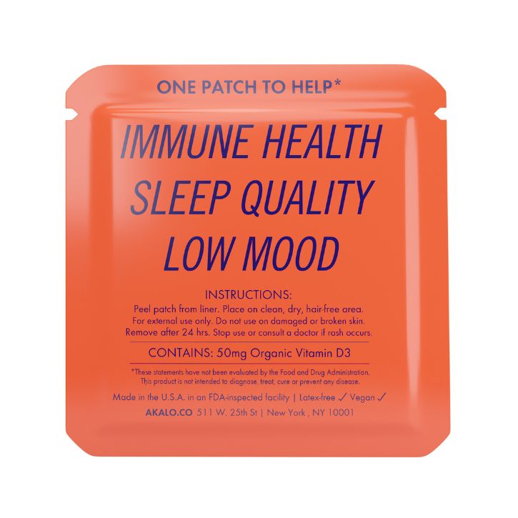 AKALO Vitamin D3 Immune Health Patches - Back of Patch