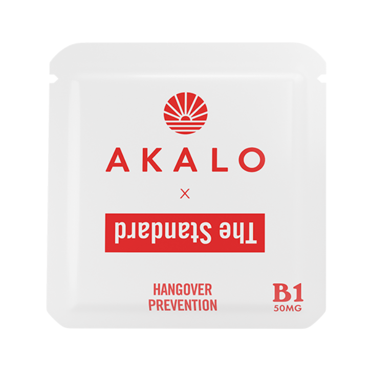 The Standard Hotel Hangover Prevention Patch from AKALO. Front of special edition packaging.